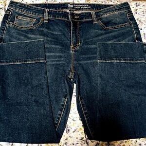 GAP Women's Ankle Crop Jeans - Deep Indigo